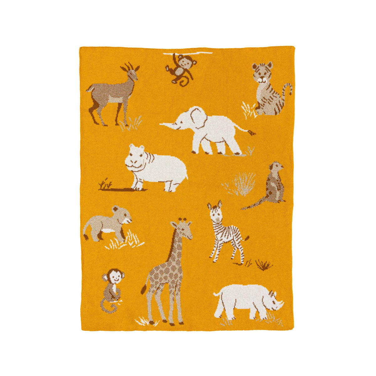Baby Safari - Cotton Sustainable Knit Animal Blanket