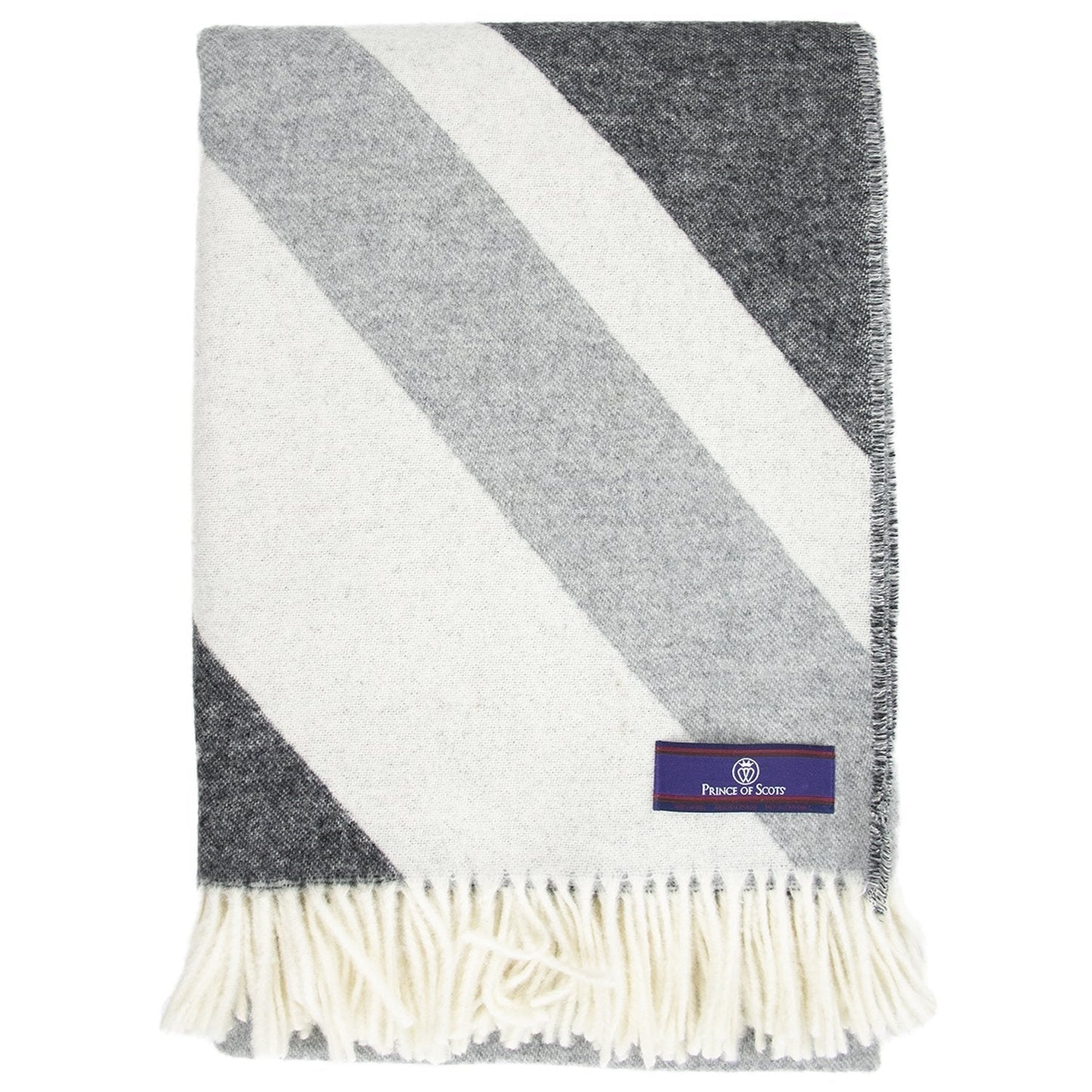 Prince of Scots Monochromatic Union Jack Merino Wool Throw
