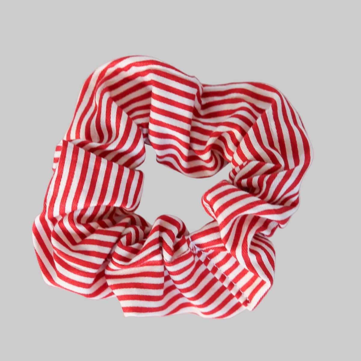 Red Pinstripe Scrunchie
