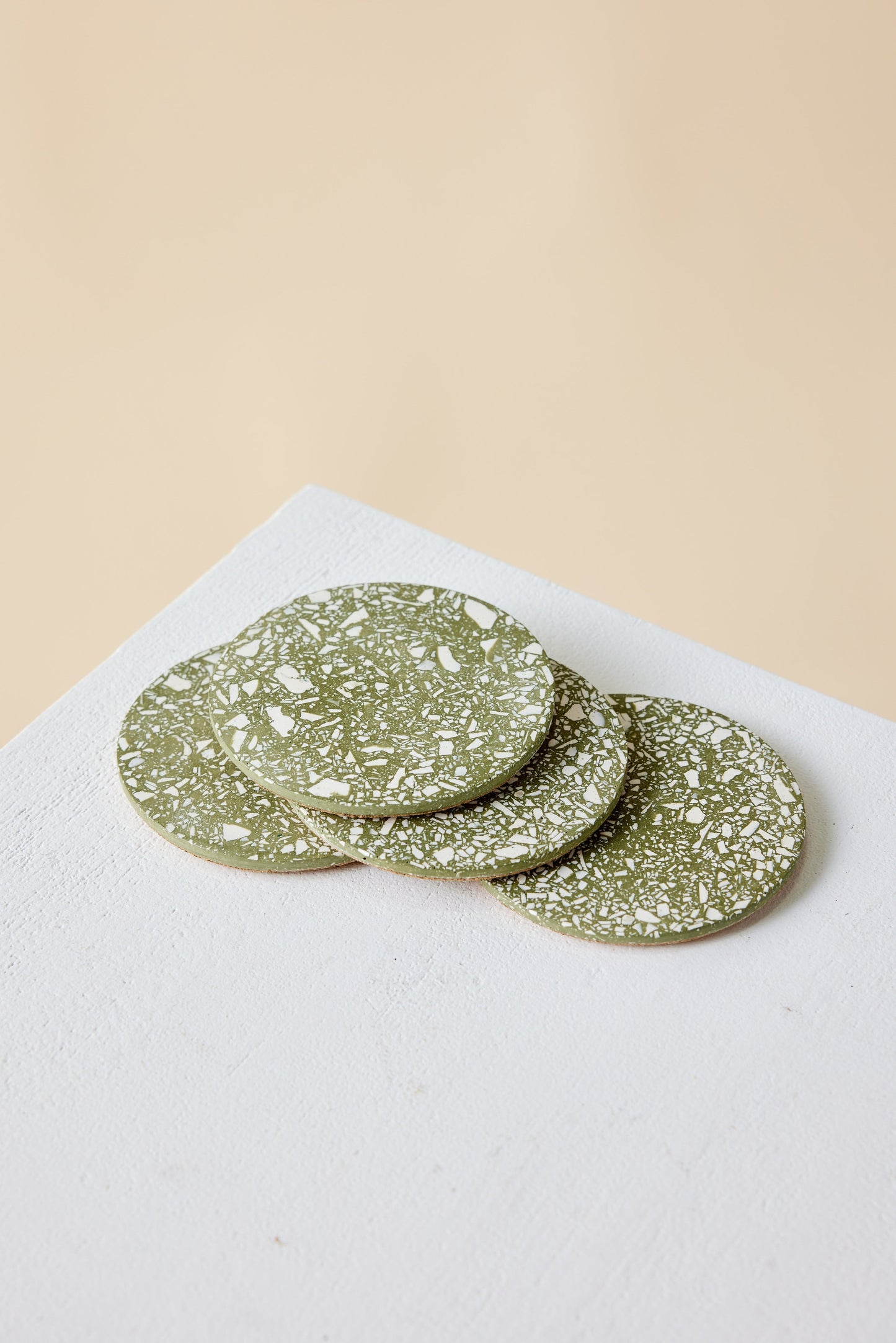 Olive Terrazzo Coasters - Set of 4