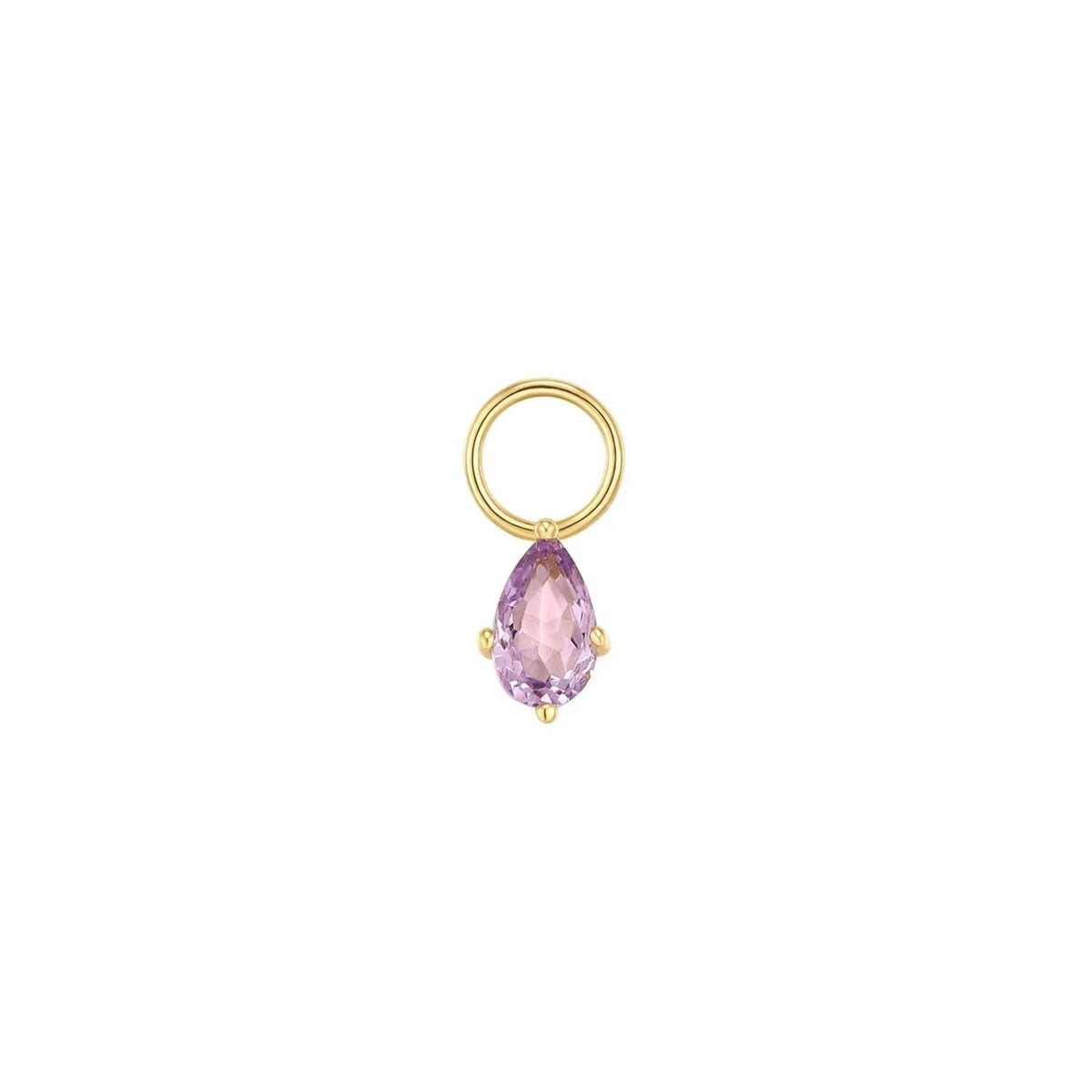 Amethyst Pear Shaped Hoop Charm
