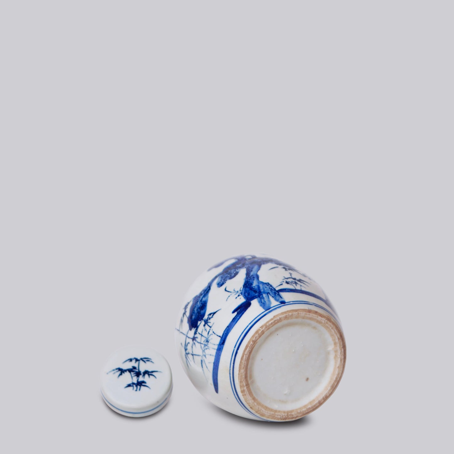 Blue and White Porcelain Three Friends Round Storage Jar