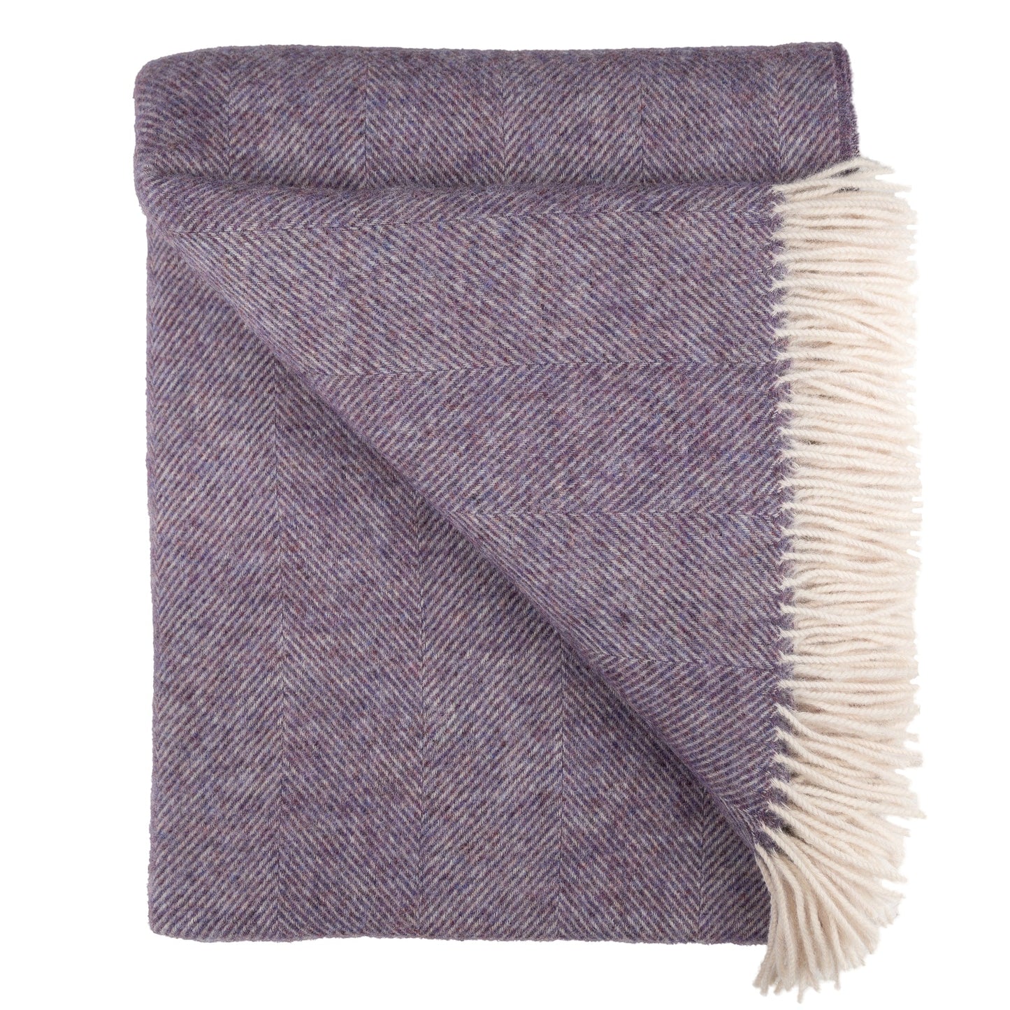 Southampton Home Shetland Lambswool Herringbone Throw – Lavender | Woven in England