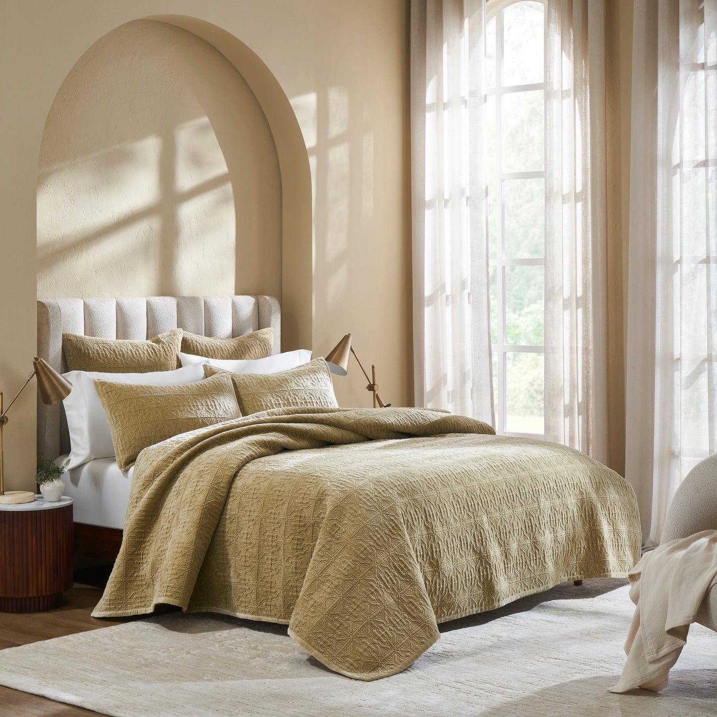 Duke Geometric Cotton Velvet Quilt