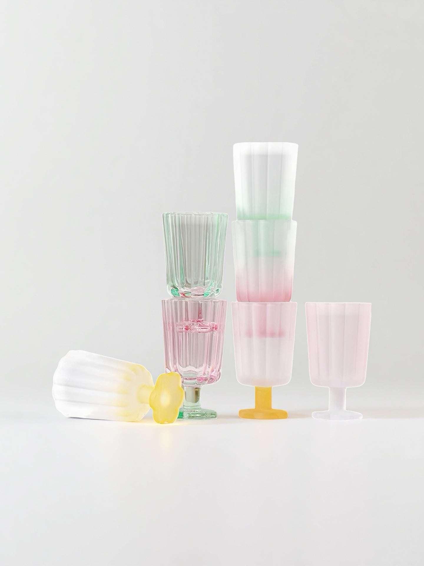 Hand Blown Petal Goblets - Cute Whimsical Colored Wine Glasses