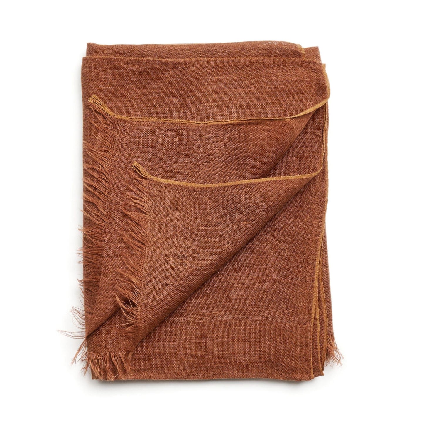 Resin Dark Brown  Hand Woven Soft Linen Silk Scarf