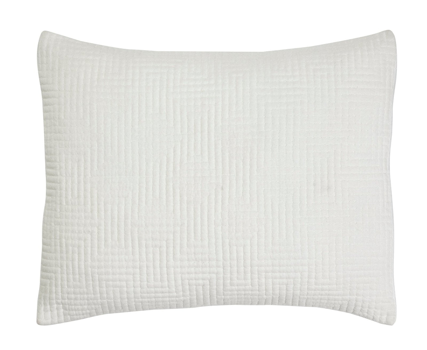 Maze Geometric Linen Coverlet Sham