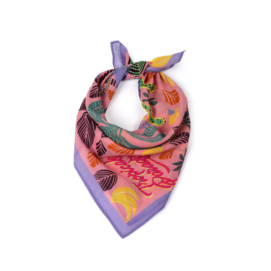 Tropical Paradise Cotton Bandana - Pink Daisy