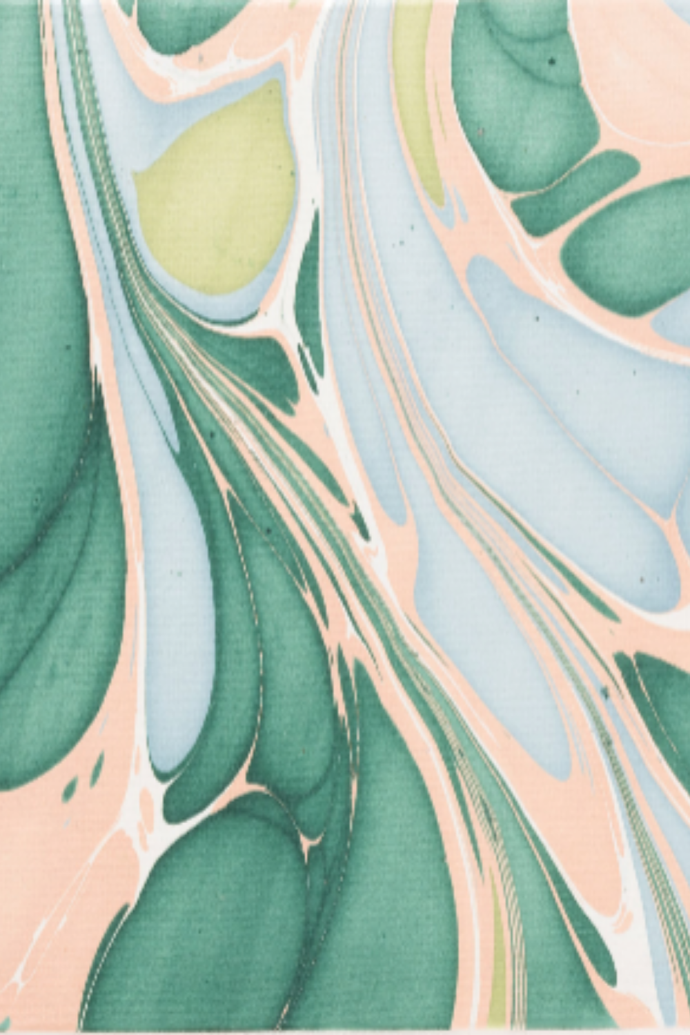 Hand Marbled Picture Frame Folding Book, 4x6 in Green and Pink