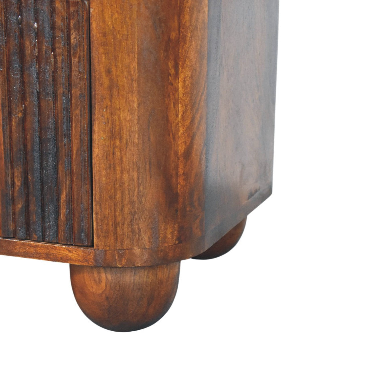 Solid Wood Ribera Bedside Table 2 Drawers Brown
