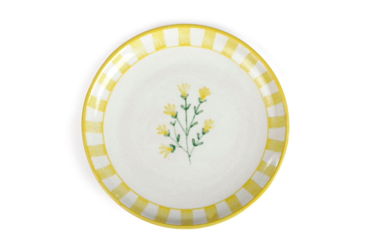 S/2 Ceramic Sunshine Spring Dessert Plate - Yellow