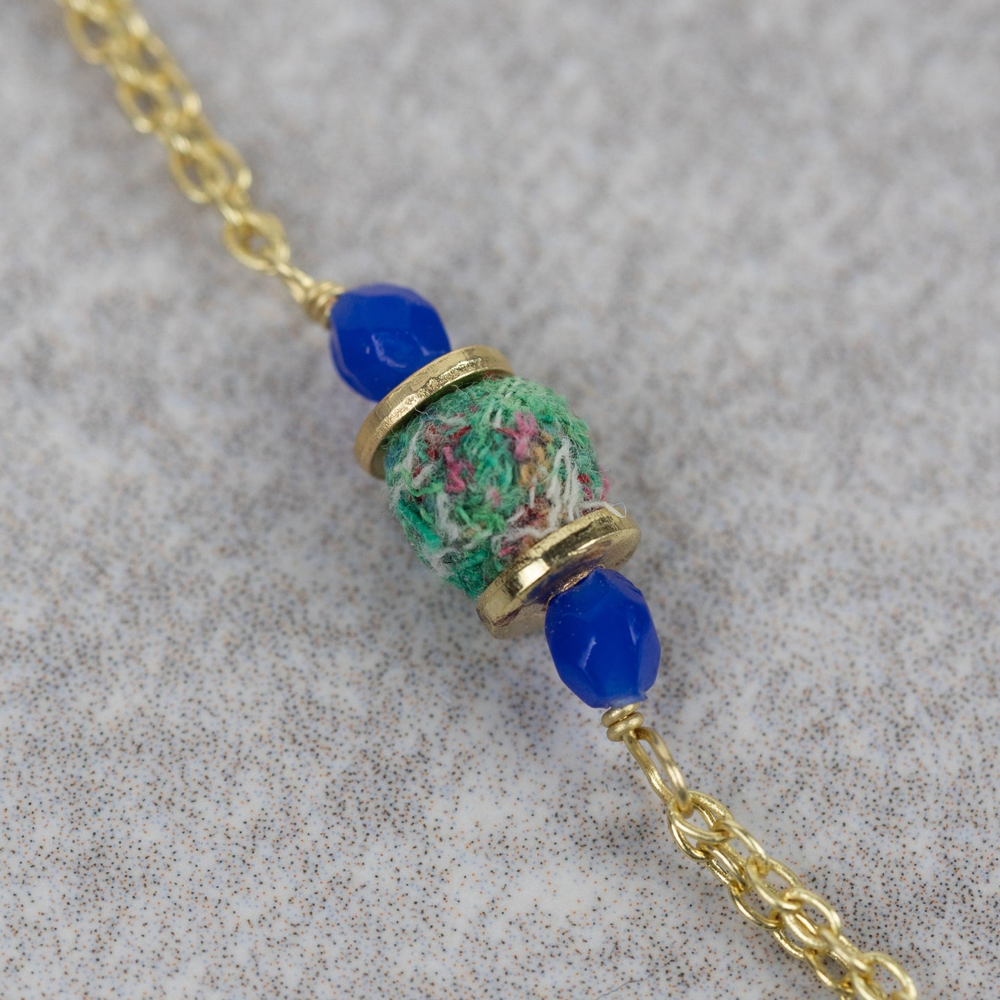 Recycled Sari & Glass Bead Necklace