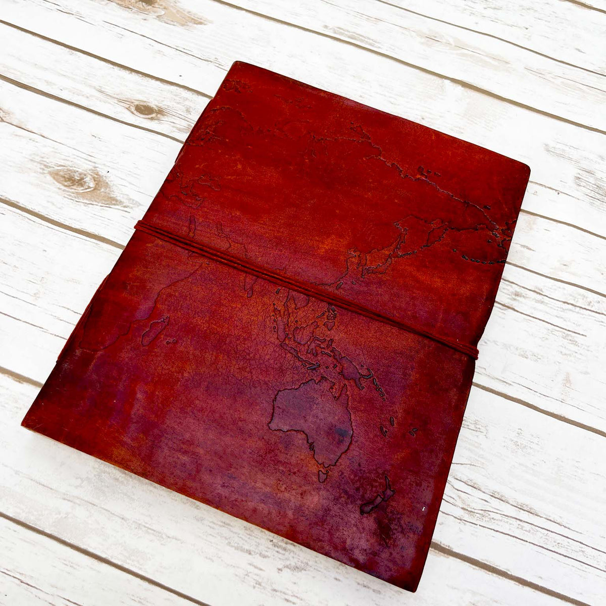 Extra Large World Map Handmade Leather Journal
