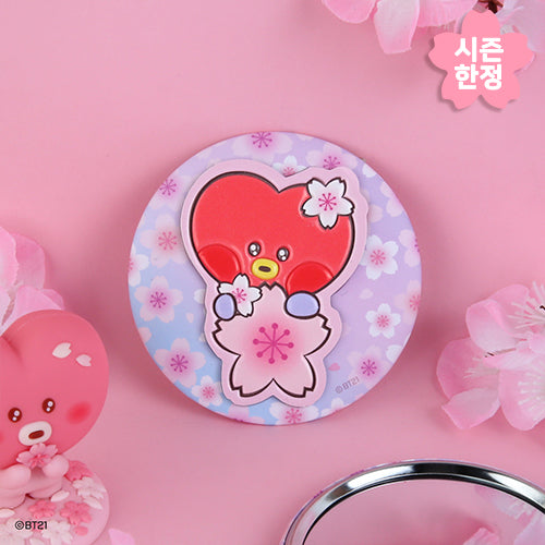 BTS x BT21 - Cherry Blossom Leather Patch Mirror