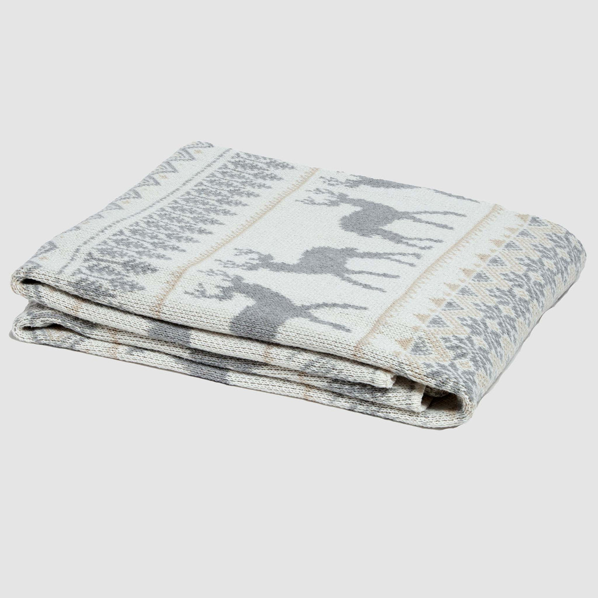 Vintage Fair Isle - Cotton Sustainable Knit Throw Blanket