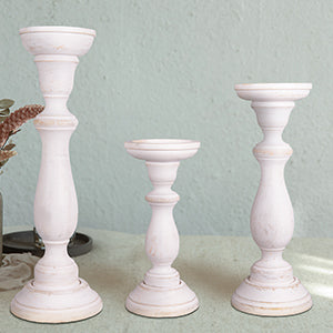 Tuli Shabby Chic Large Pillar Candleholder Set