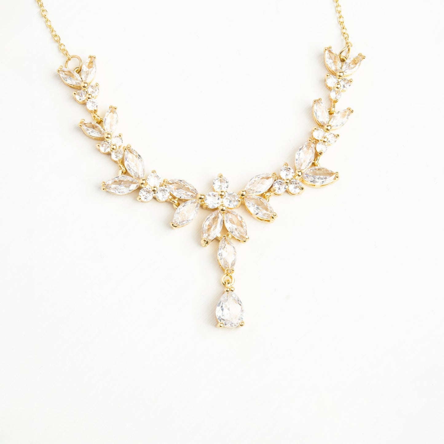 Golden Chandelier Zircon Necklace