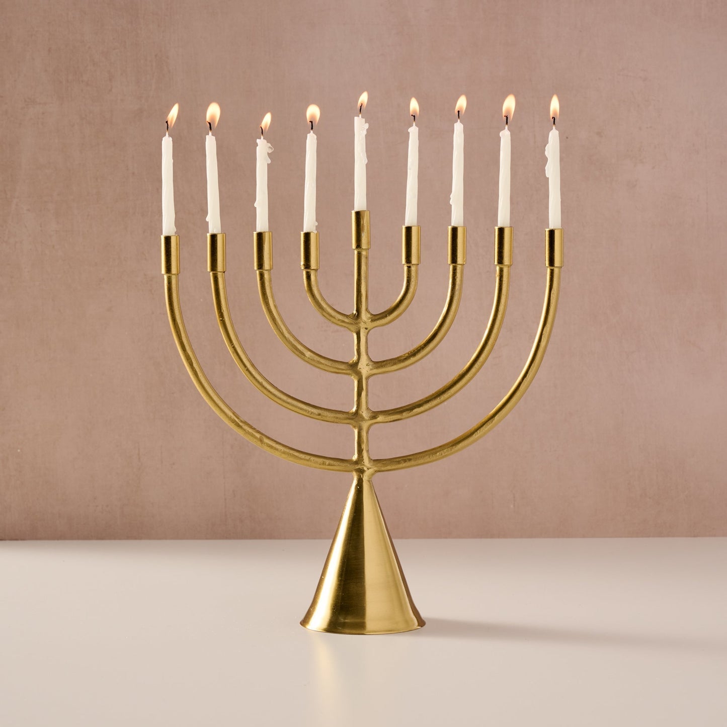 Jyoti Brass Horn Menorah