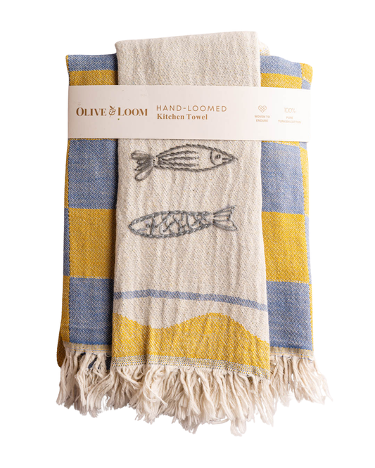 Sardine Hand-Stitched Towel Set