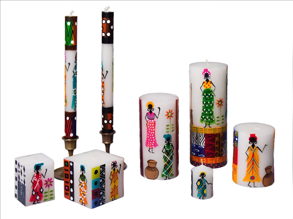 African Ladies Painted Candles