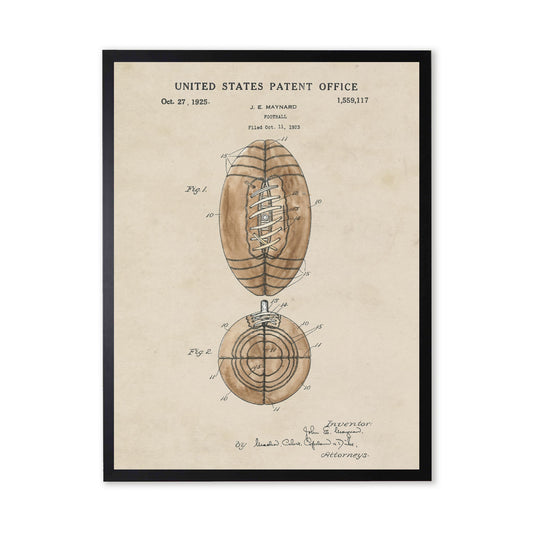 Football Patent in Black Frame