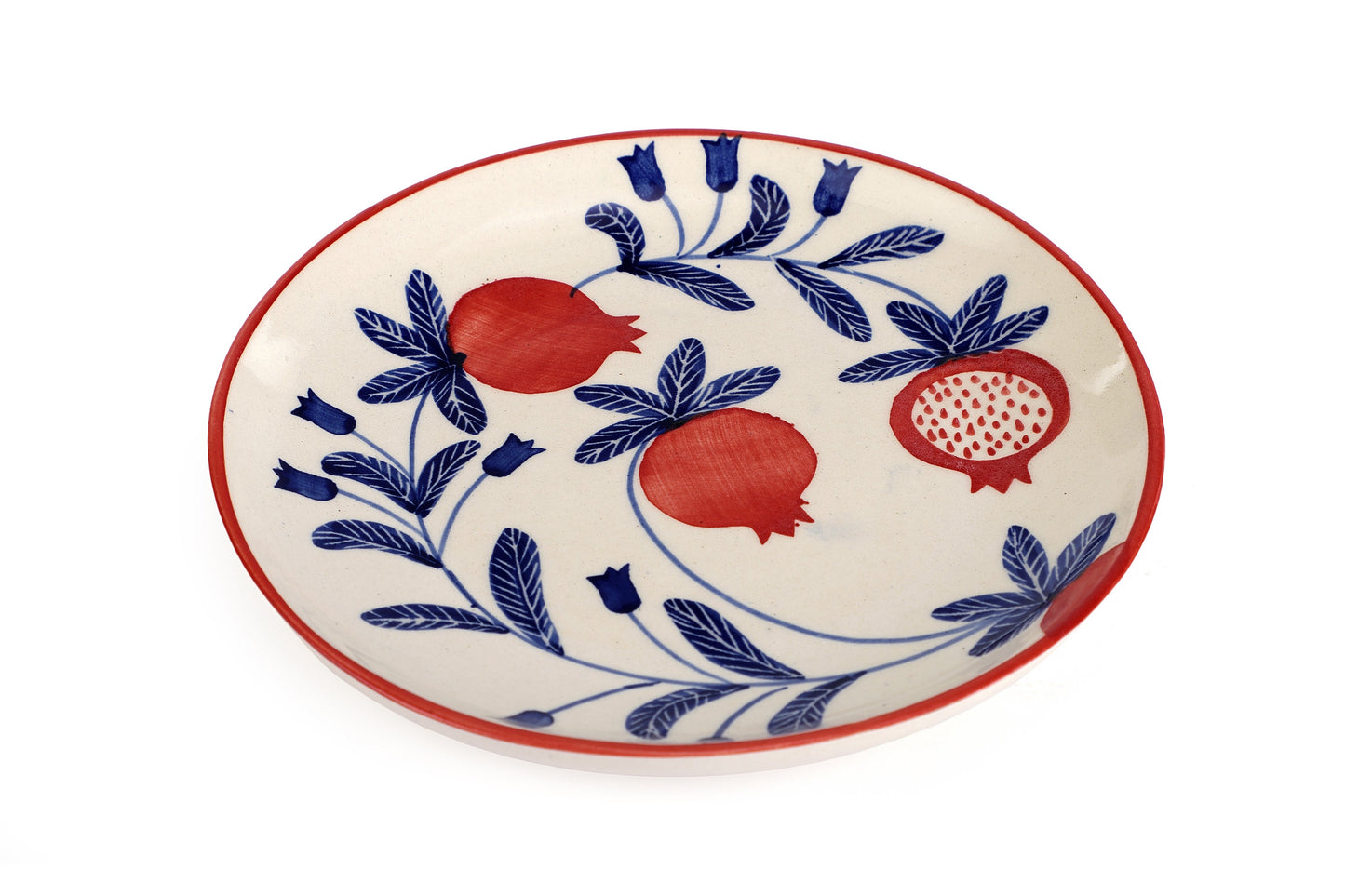 Indian Anaar plate, Red- 7x1 Inches ( Set of 2 )