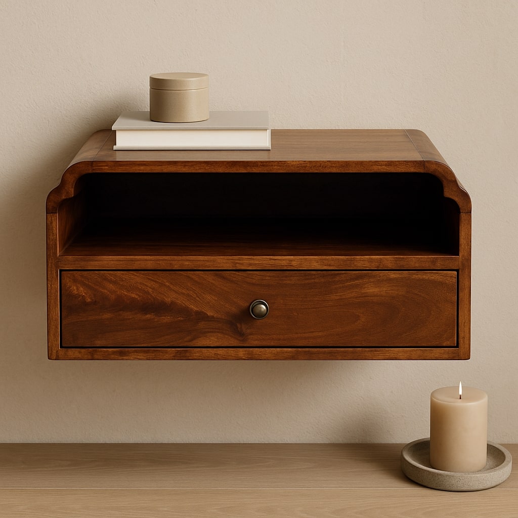 Artisan Furniture Solid Wood Avora Wall-Mounted Bedside