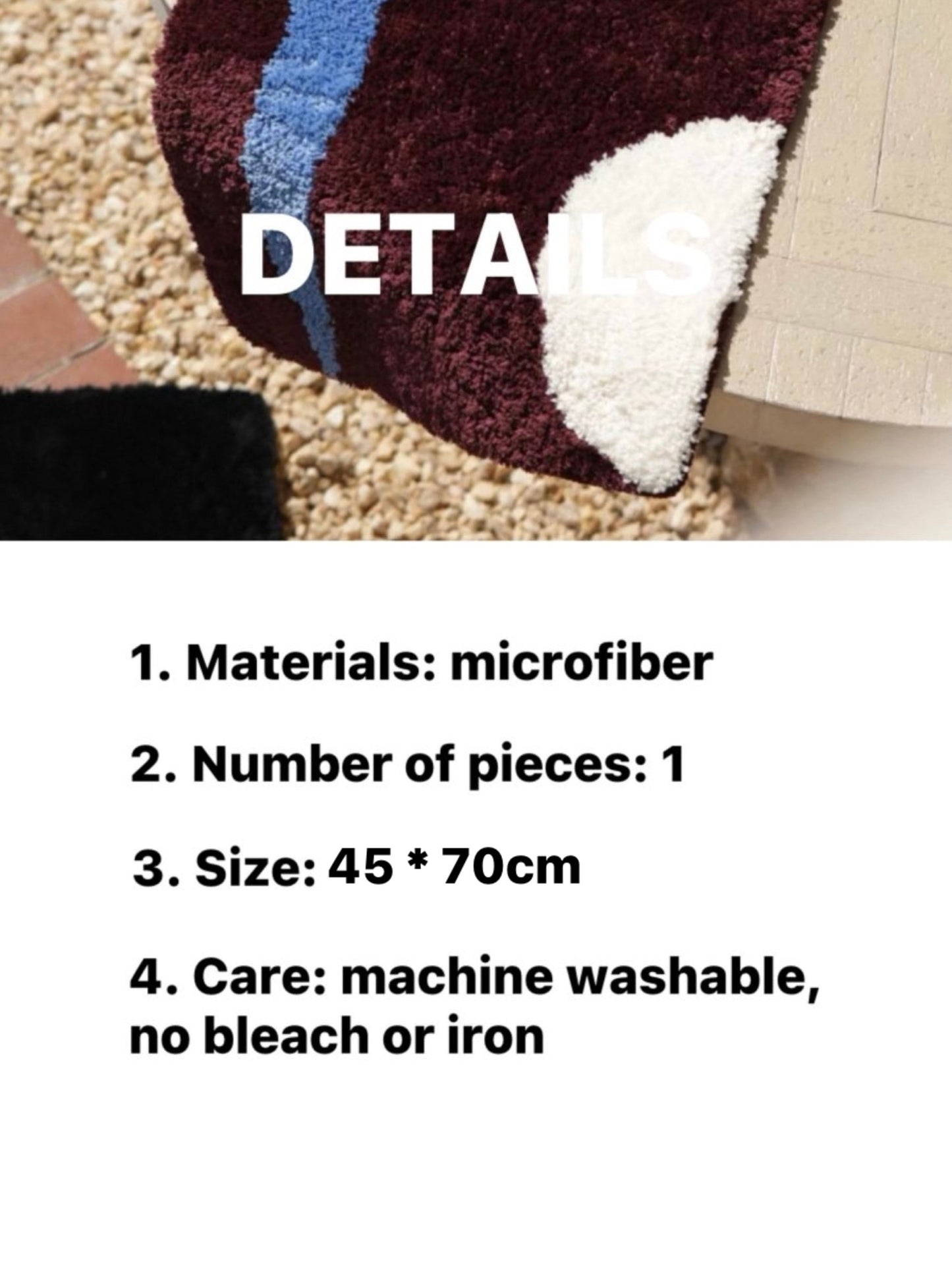 Ultra Soft Contemporary Abstract Bath Rug, Absorbent, Anti-slippery Mat