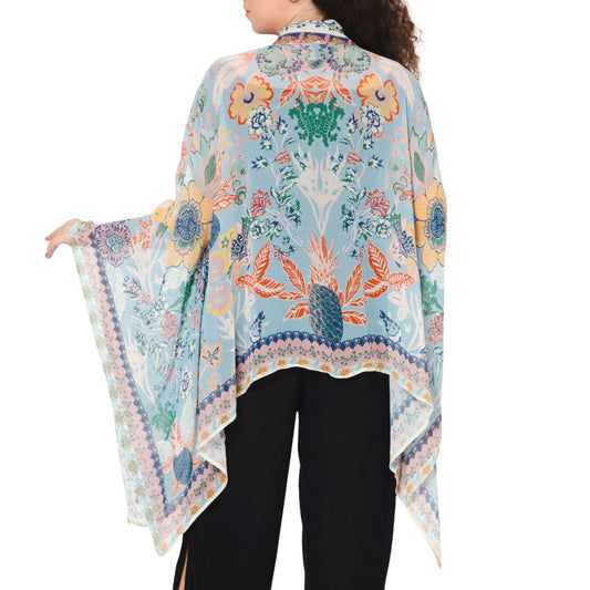 Wildflower Sheer Kimono Cardigan - Blue Sky
