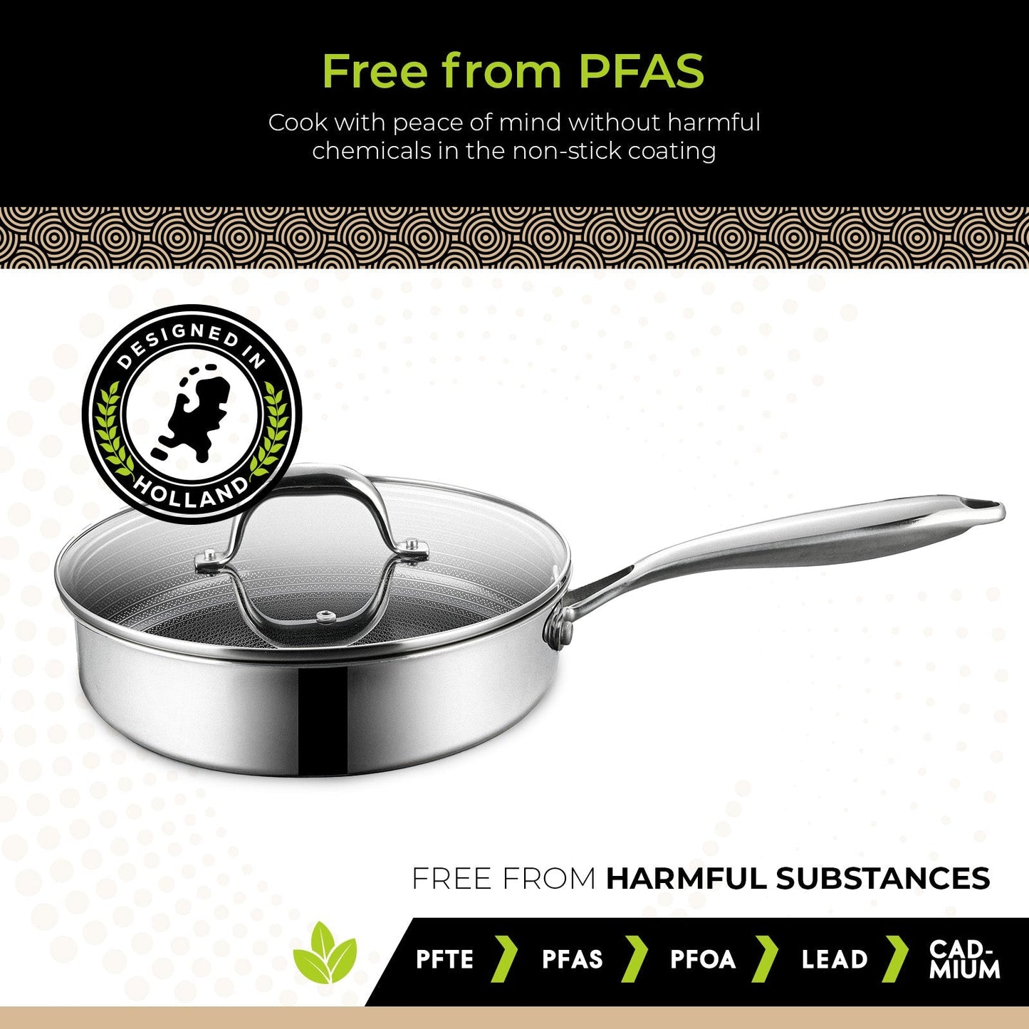 BE | LIVING CIRCLAD Series Sauté Pan with Lid 3 qt / 8.5"/ 24 cm