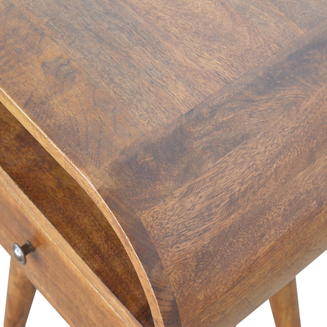 Solid Wood Chestnut Circular Open Bedside