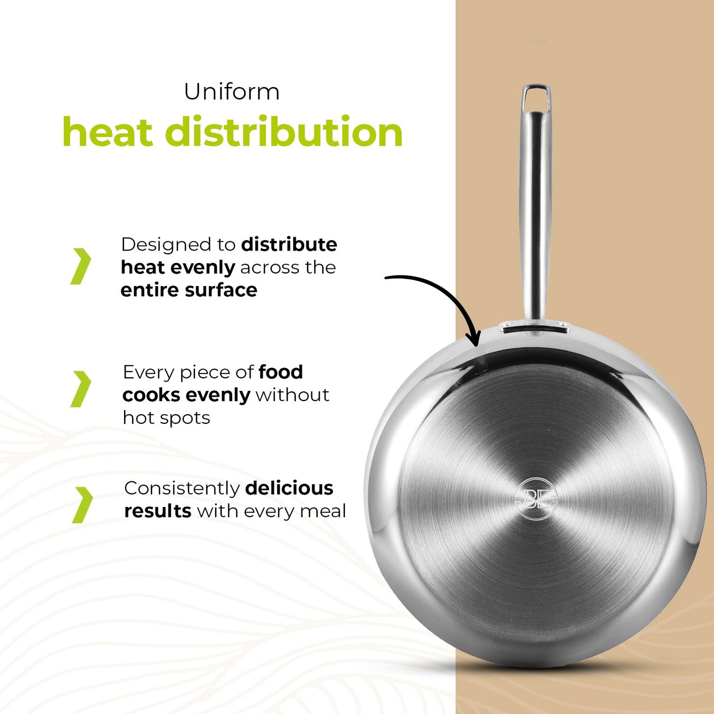 BE | LIVING Essential Series Frying Pans (Triply stainless steel)