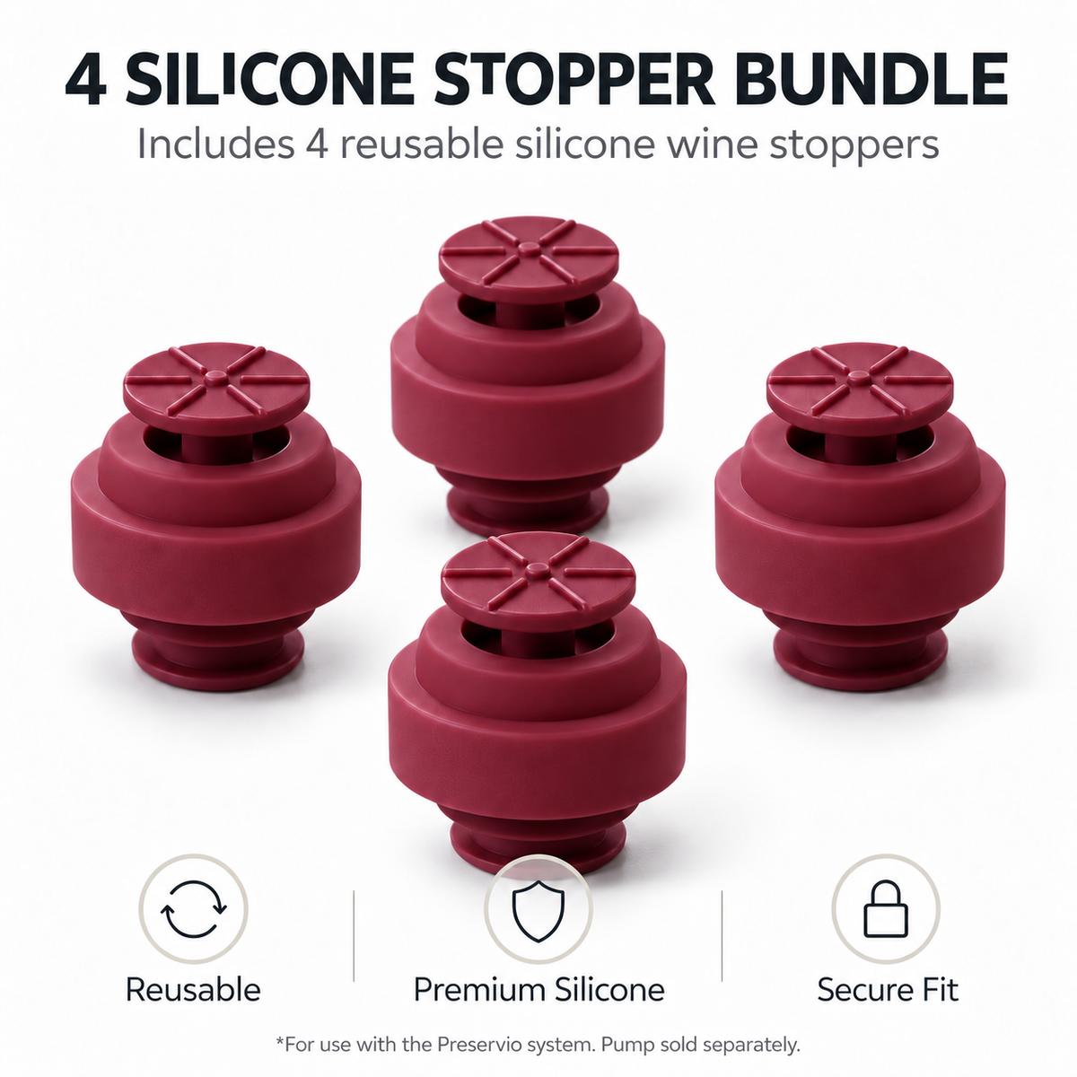 Four Silicone Stopper Bundle