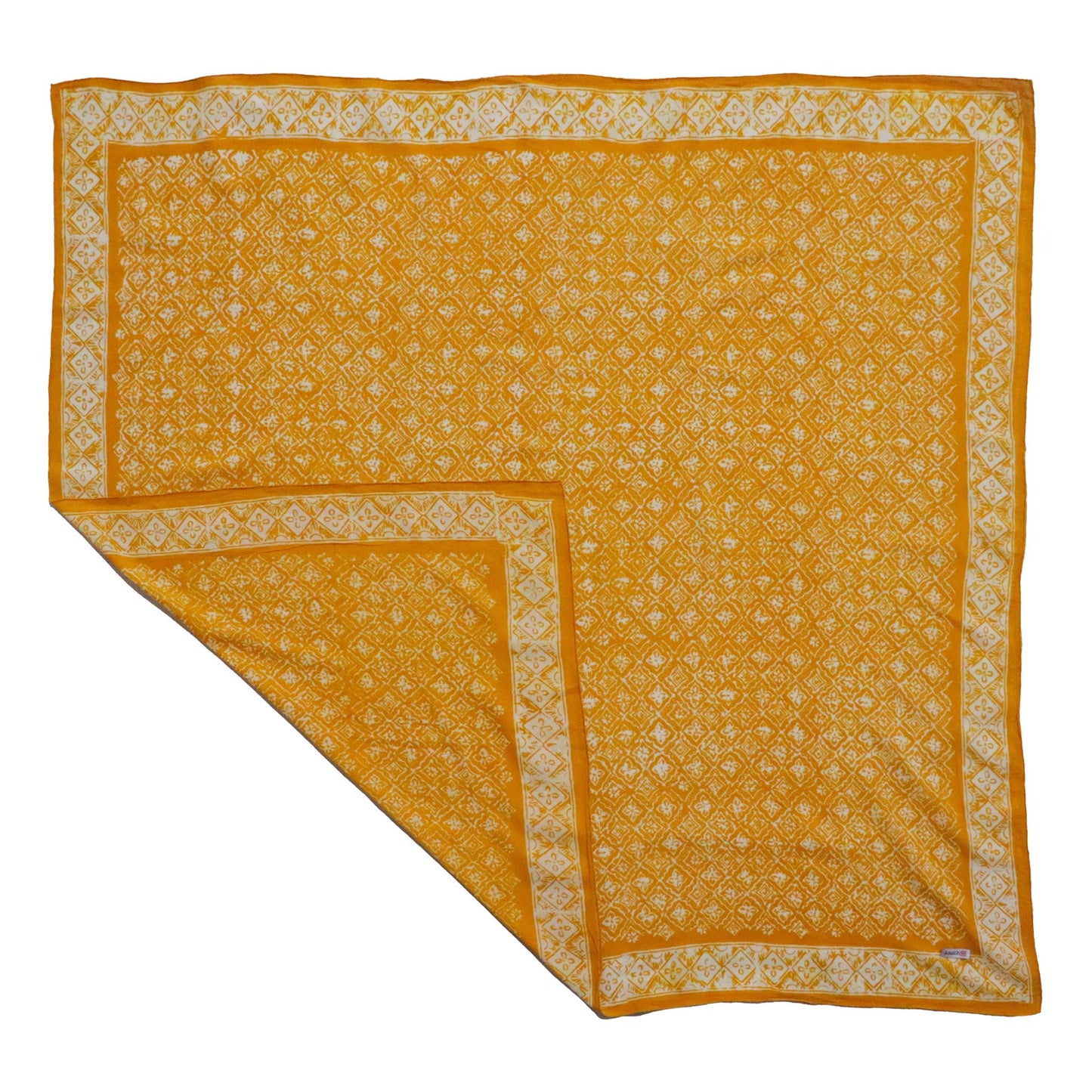 Large 39" Hand Dyed Batik Bandana - Mustard