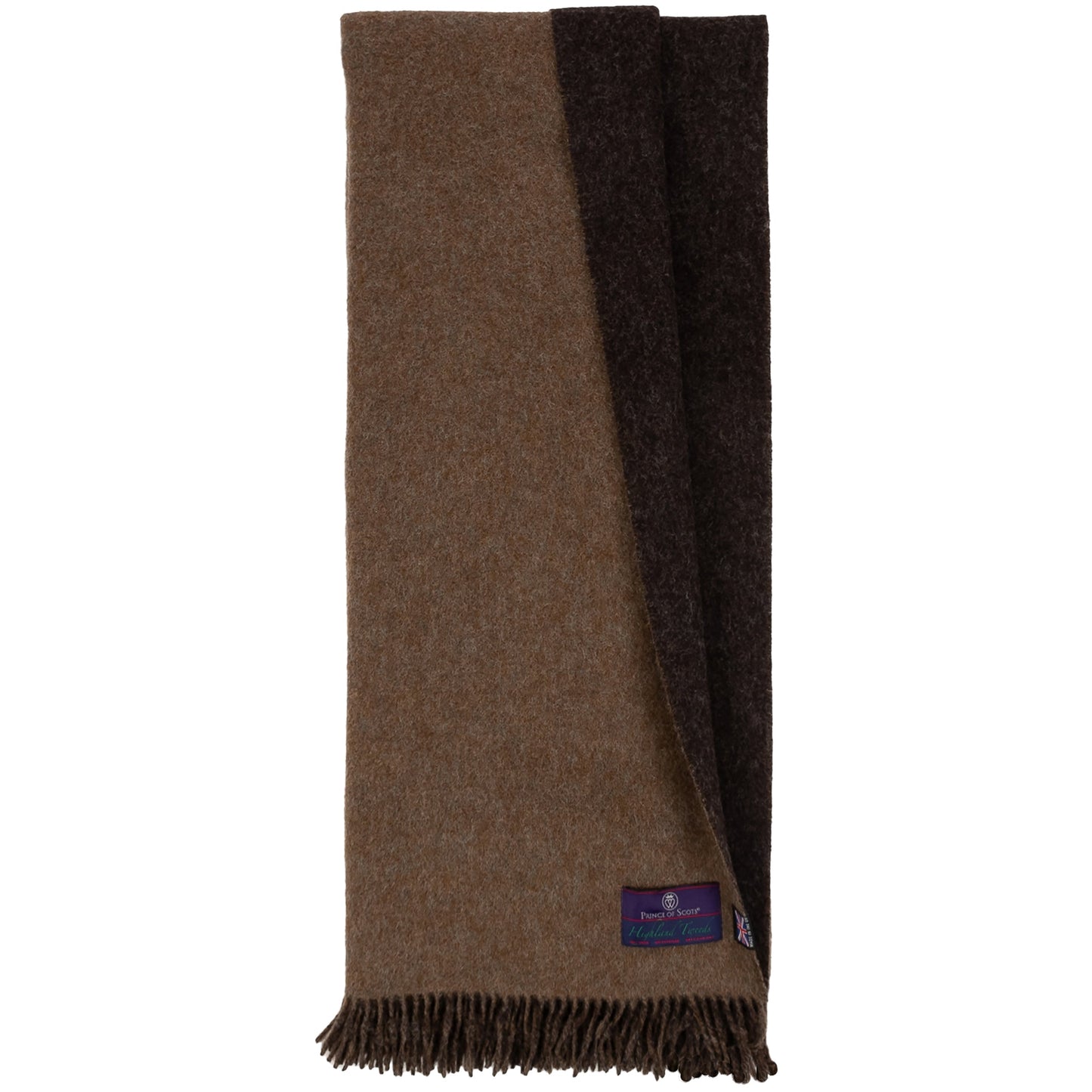 Highland Tweeds Reversible Double Cloth Throw (Mocha/Brown)