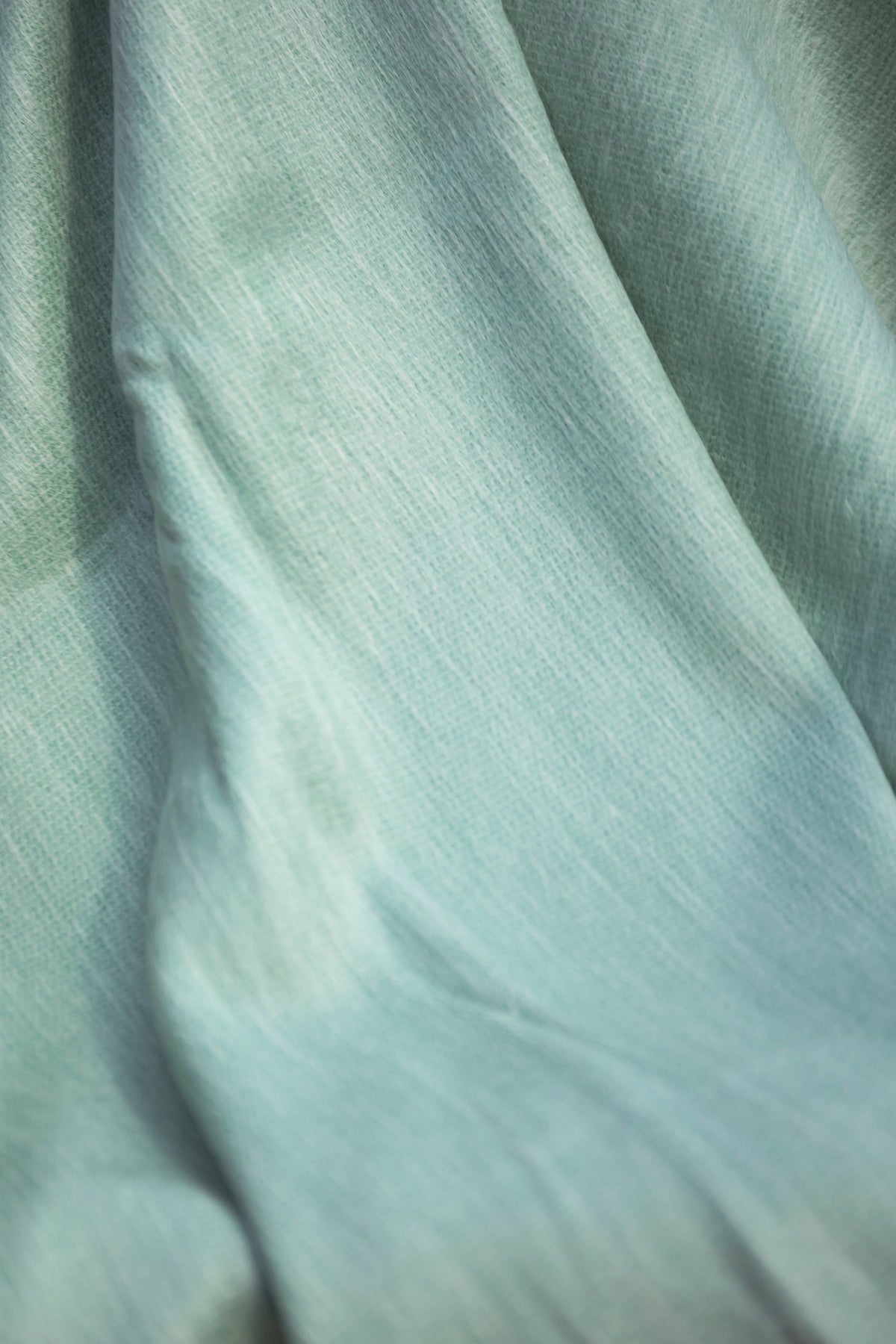 Reversible Alpaca Throw Blanket Handwoven From Ecuador - Fern Green & White - Kani Collection