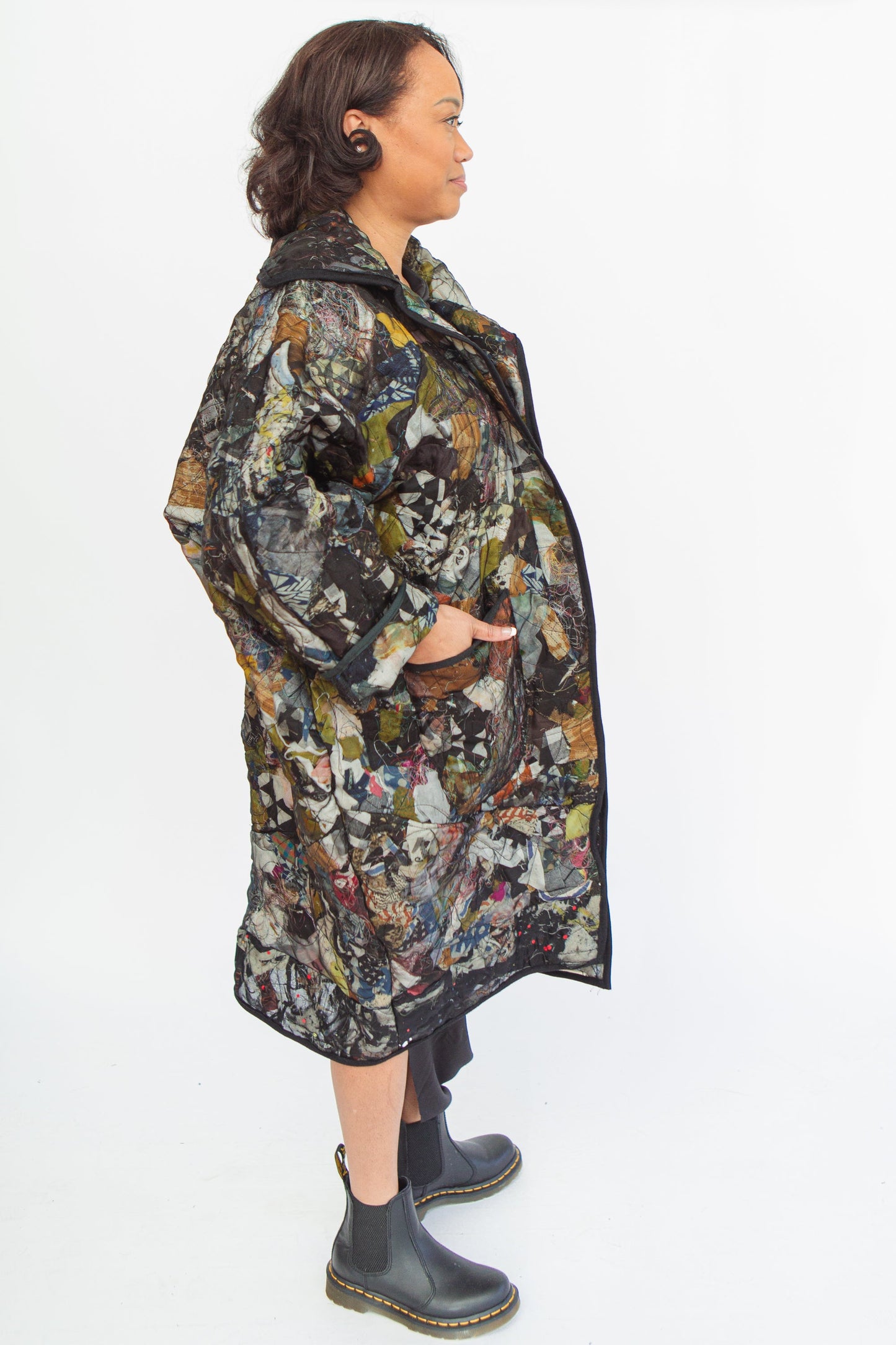 Zero Waste Free-Motion Quilt Silk Butterfly Jacket