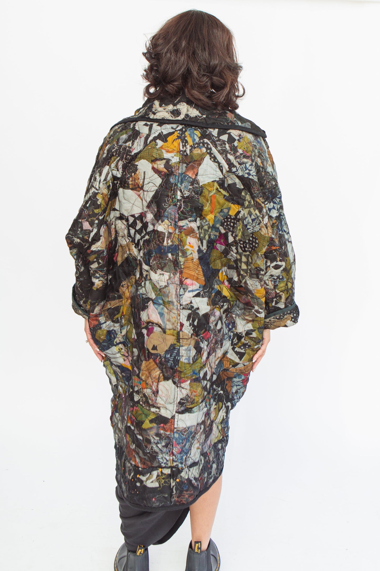Zero Waste Free-Motion Quilt Silk Butterfly Jacket