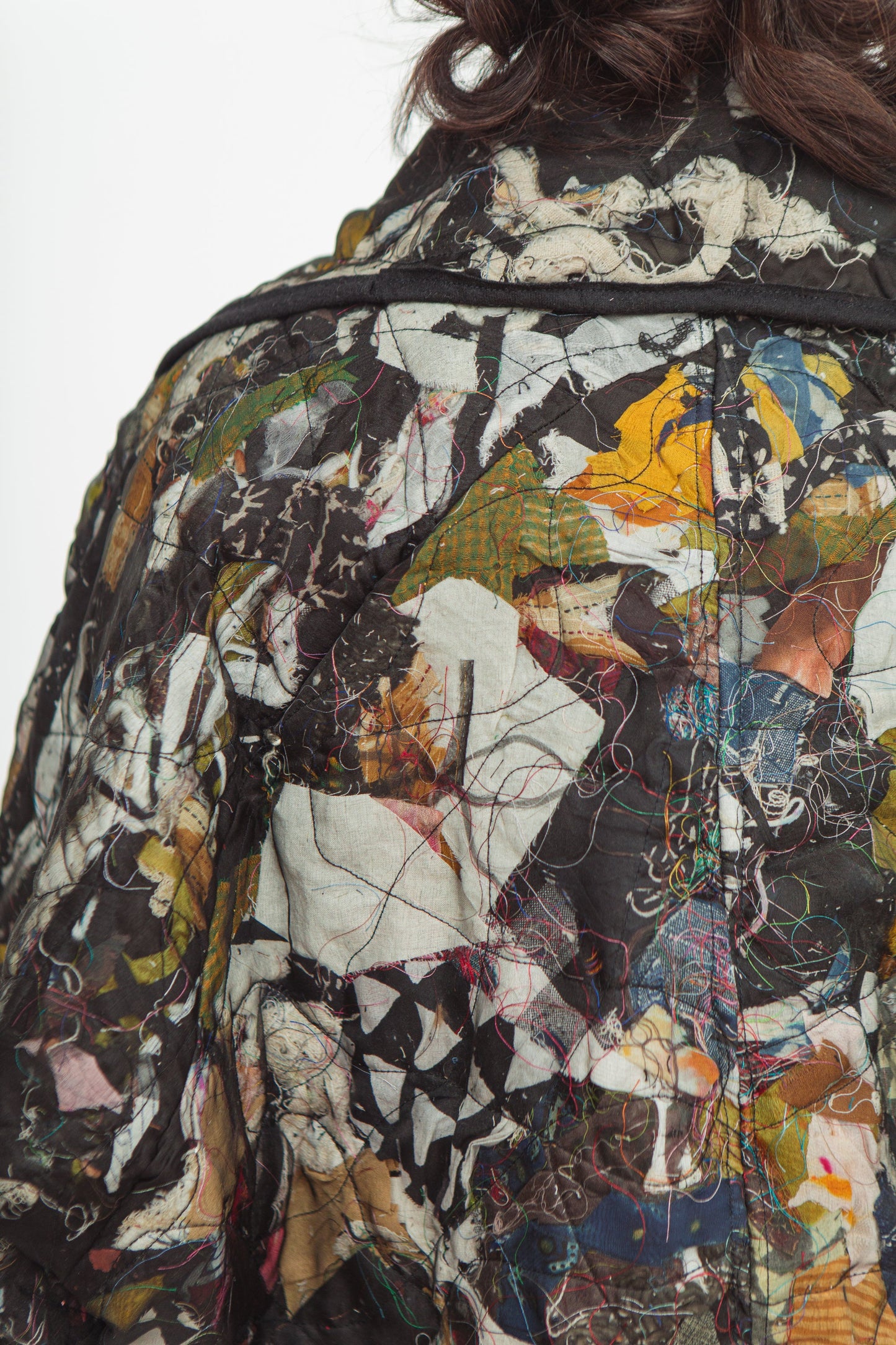 Zero Waste Free-Motion Quilt Silk Butterfly Jacket