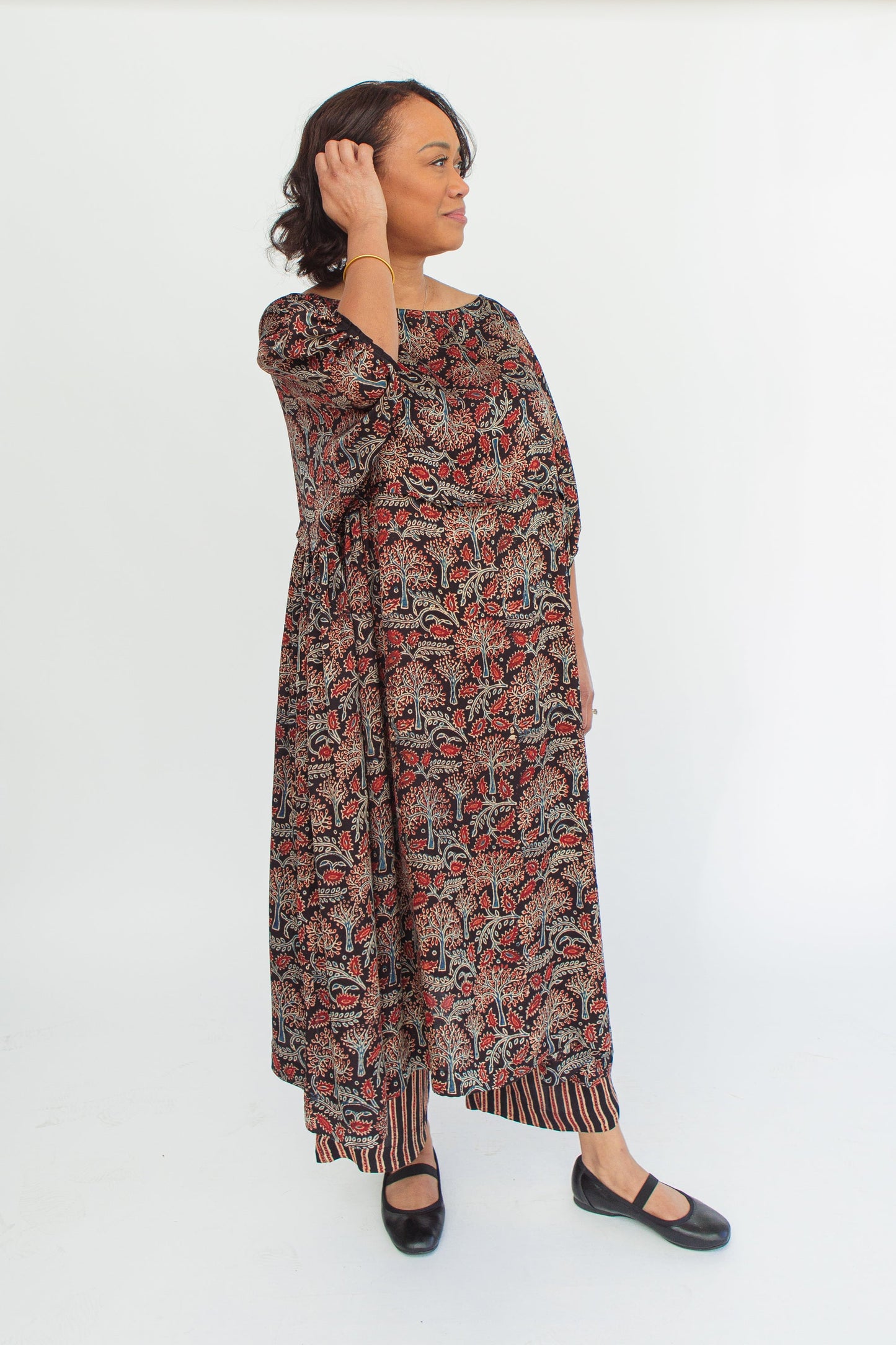 Ajrakh Block-Print Modal & Silk Crinkle Dress
