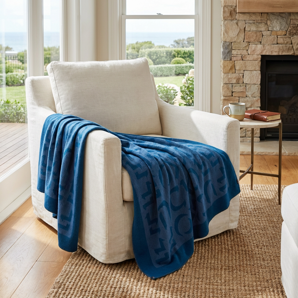 Prince of Scots Merino Wool Fleece Throw ~ Blue Expletive ~ - Osadia Concept Store