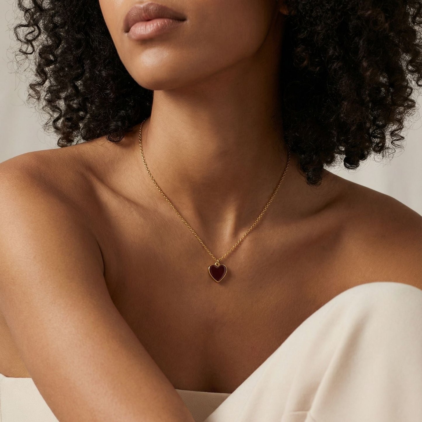 Single Hearted Girl Brown Heart Necklace | Magnetic Clasp