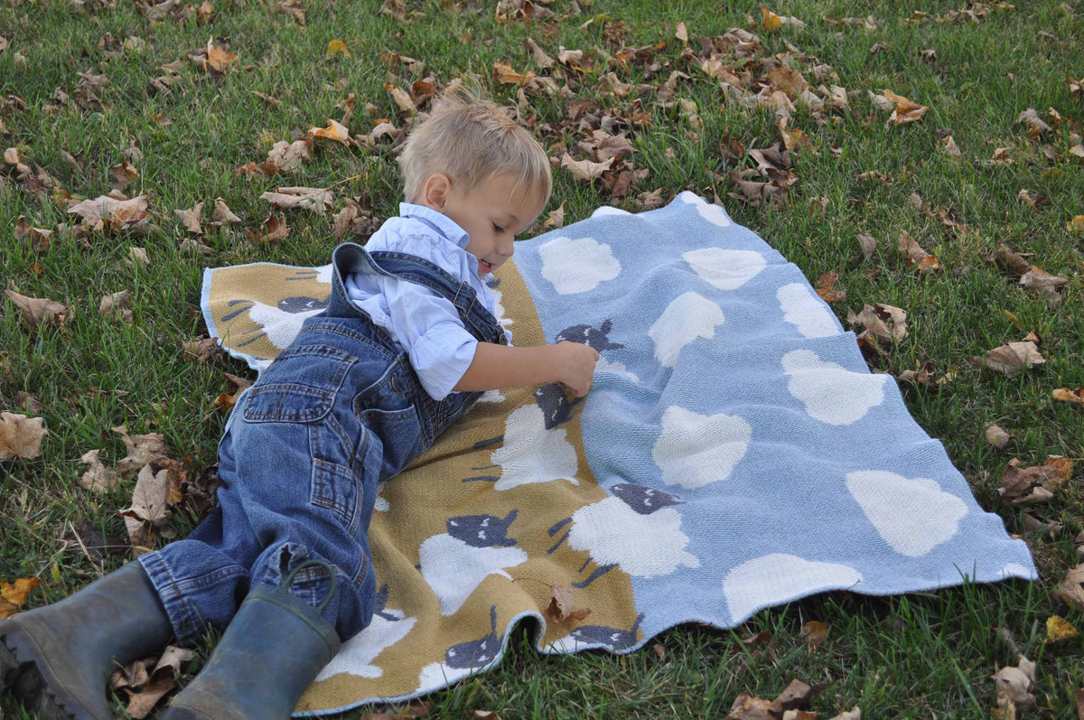 Baby Sheep - Cotton Knit Blanket