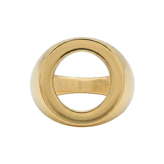 Unique Hollow Signet Ring | Kasa Statement Brass Jewelry