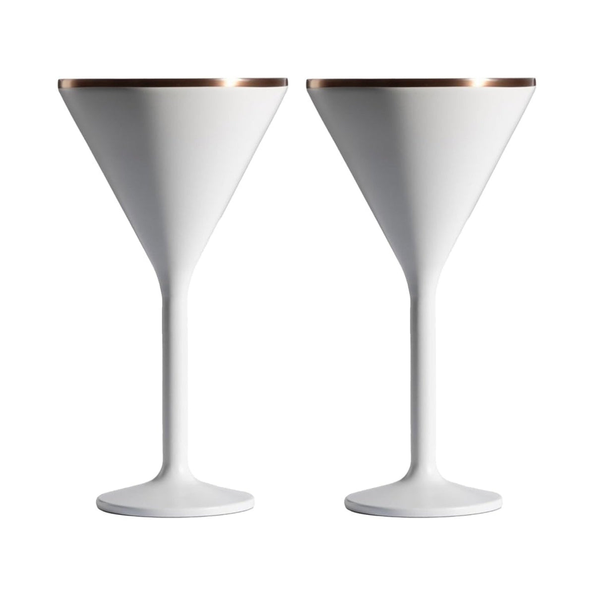 Stainless Steel Stemmed Martini Glass, Set of 2 - White