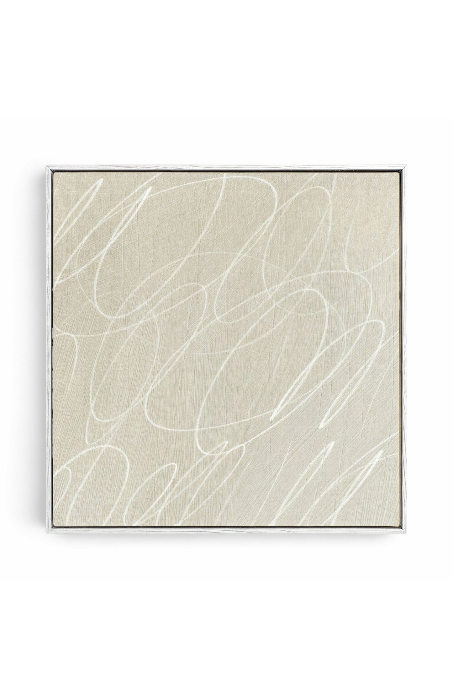 Gestural Marks in Linen by DSCVR Art Framed Square Canvas Wall Art