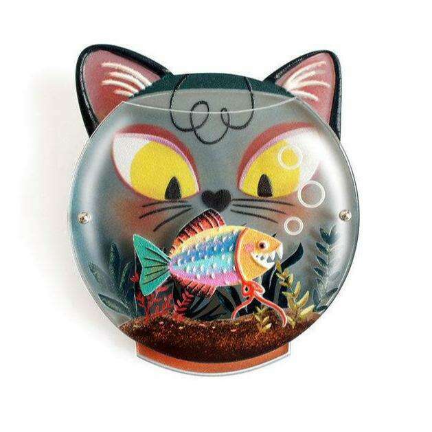 Fishbowl With Cat Brooch by Laliblue | PRE-ORDER SHIPS IN 2-3 WEEKS