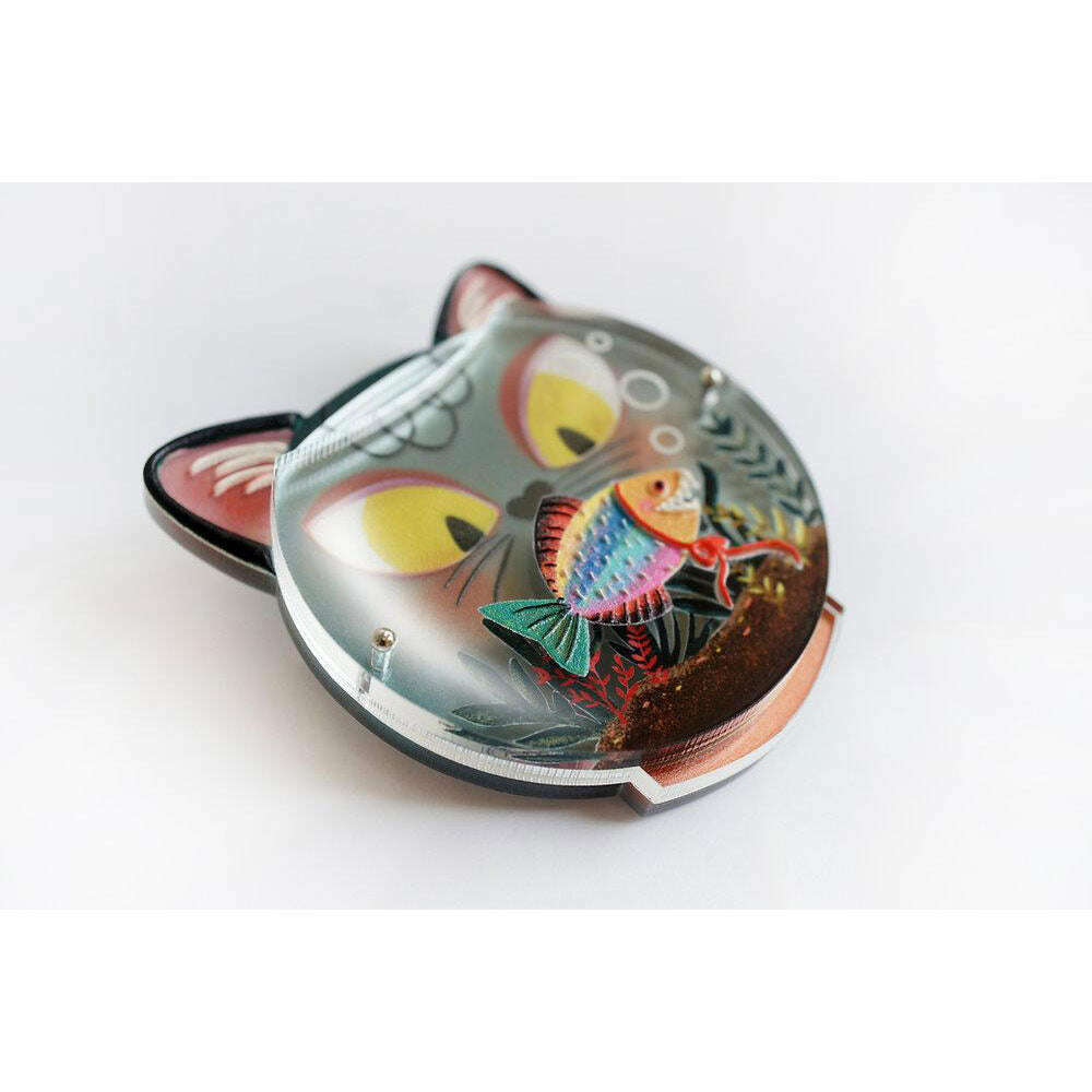 Fishbowl With Cat Brooch by Laliblue | PRE-ORDER SHIPS IN 2-3 WEEKS