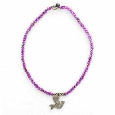 Flourish Bird Dove Beaded Necklace - Thailand