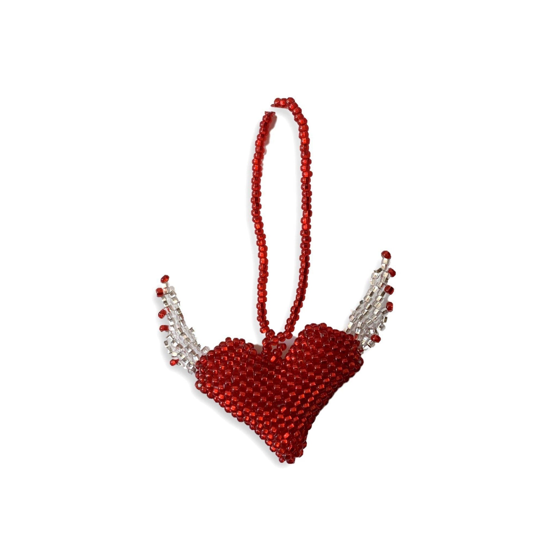 Flying Heart Seed Bead Artisan Made Ornament - Guatemala - Osadia Concept Store